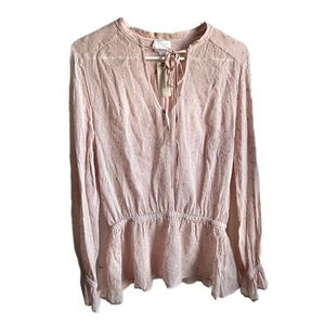 Anthropologie Light Pink Blouse Size Medium NWT